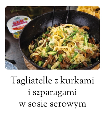 Przepisy kulinarne ze smażonym serem - tagliatelle z kurkami