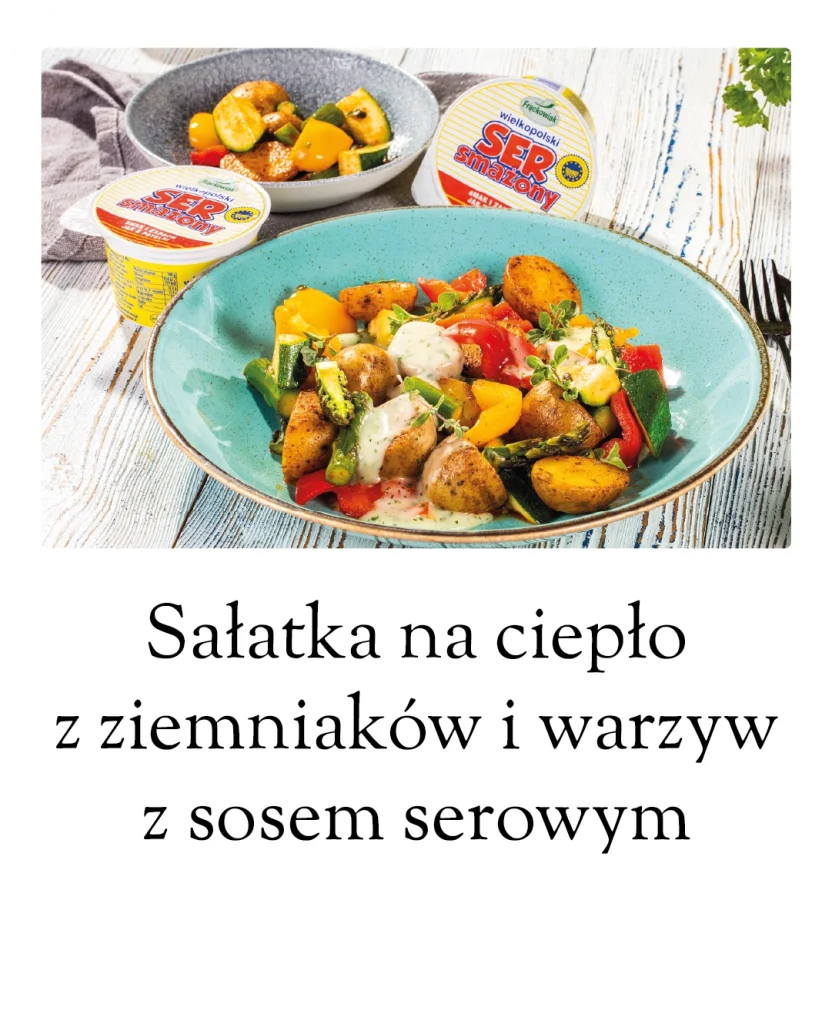 Przepisy kulinarne ze smażonym serem - sałatka na ciepło